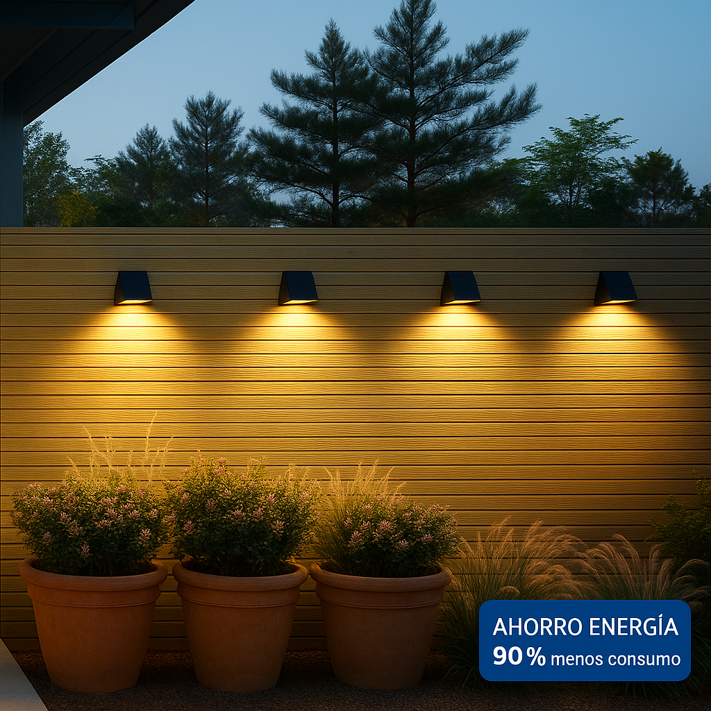 Pack de 2 Apliques Luminarias Triangulares LED 3W Luz Calida
