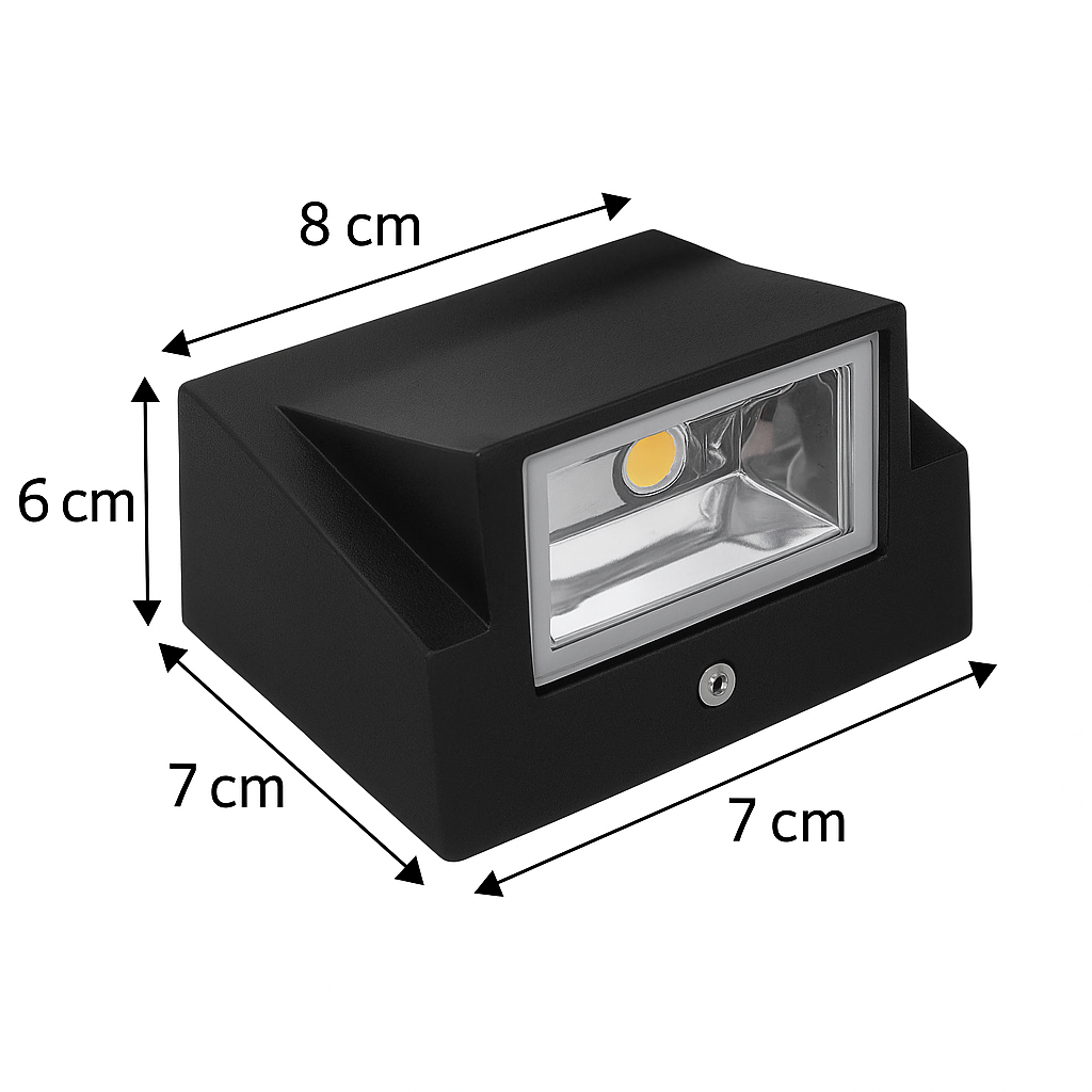Pack de 2 Apliques Luminarias Triangulares LED 3W Luz Calida