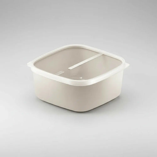 Recipiente Pote Tupper Plástico Tapa Transparente 3.4l Blanco