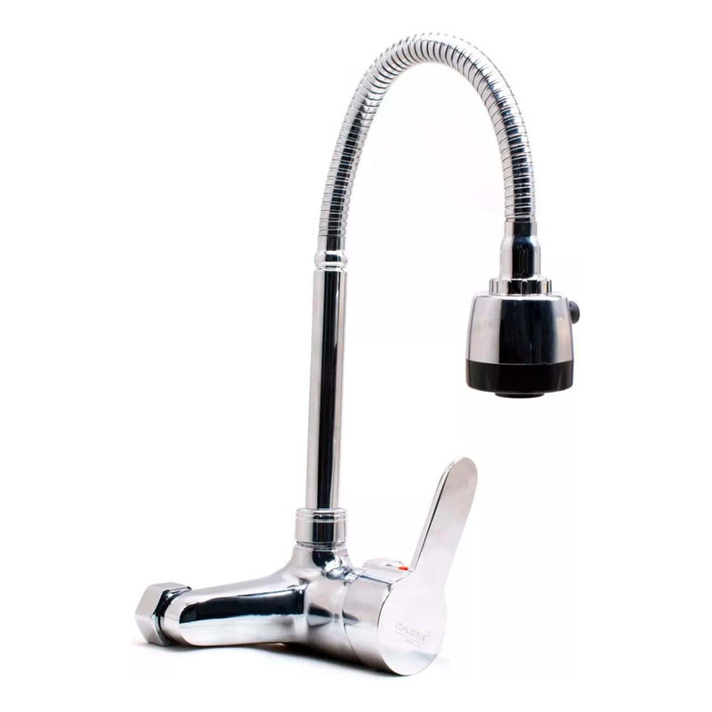 Grifo Monocomando 20cm Flexible Cocina Cromado Mesada Pared