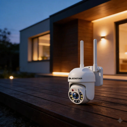 Camara Seguridad Wifi Exterior Interior Seguimiento Micro Sd Blanco