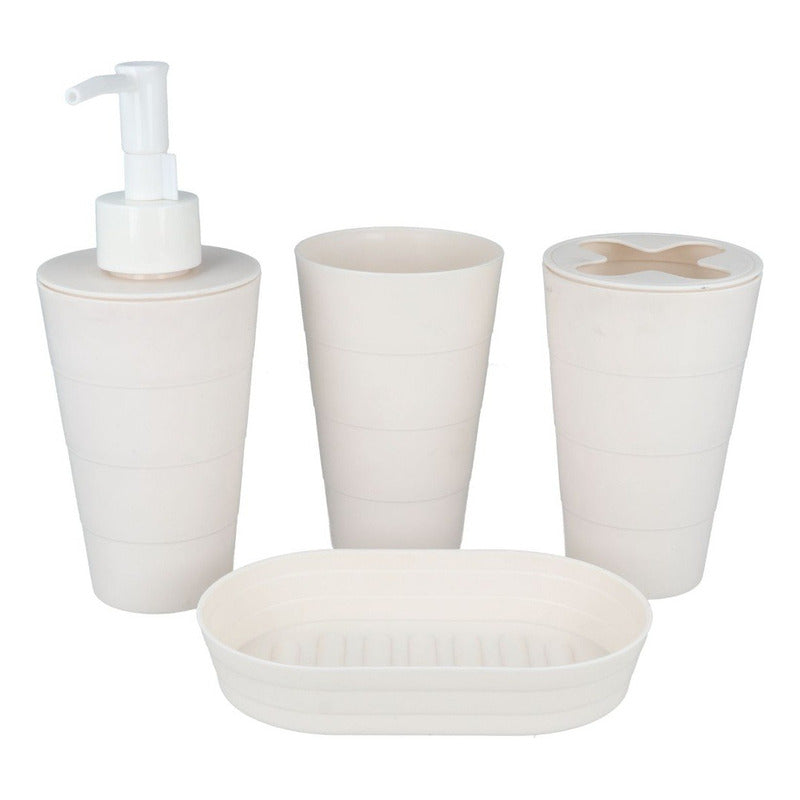 Set De Accesorios Baño De Plastico 4 Piezas