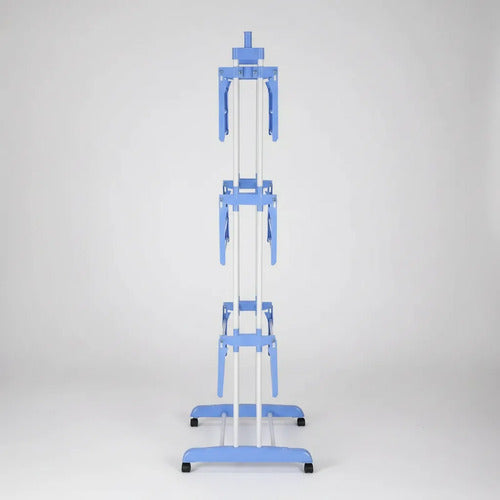 Tender Plegable 3 Niveles Brazos Extensibles Ruedas Piso Azul