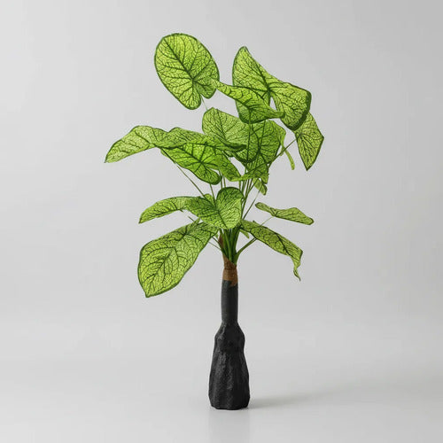 Adorno Planta Artificial Hojas Decoracion Interior Plastica Verde Lima