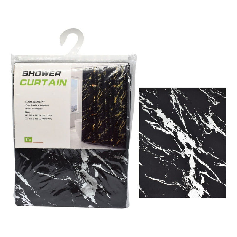 Cortina De Baño Para Ducha Diseño Marmol 180x180cm