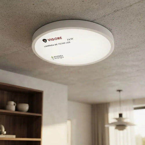Panel Led Redondo Superficie 16w Luz Fría 7000k Plafón Blanco