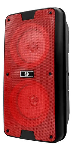 Parlante Bluetooth Inalambrico Tws 2x4 Usb Tf Fm Aux Led Rojo
