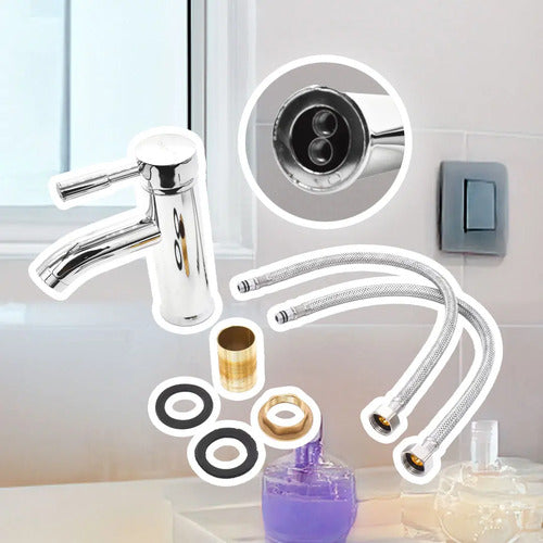 Monocomando Lavatorio Canilla Baño Mezcladora Pileta Cromada