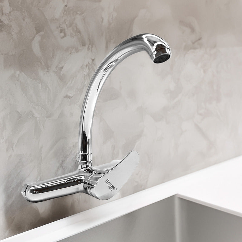 Grifo Monocomando 20cm Cocina Cromado Canilla Mesada Pared