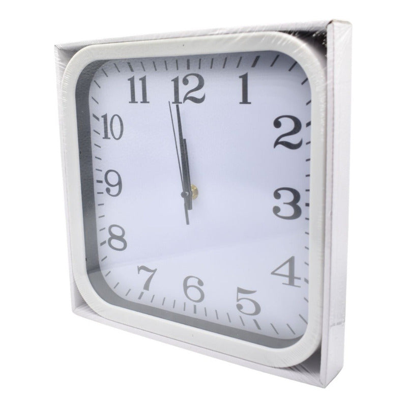 Reloj Grande Para Pared De Plastico Cuadrado 28x28cm