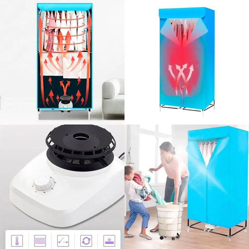 Secador De Ropa De Pie De Bolsa 1000w + 10 Perchas