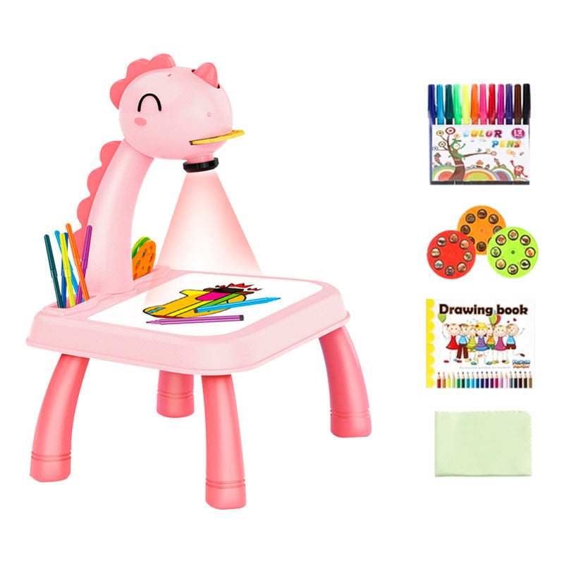 Mesa De Dibujo Infantil C/ Proyector Luz Música Y Accesorios
