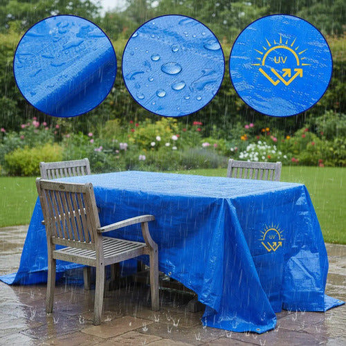 Lona 2x3 Toldo Impermeable Con Ojales Multiuso Camping Azul
