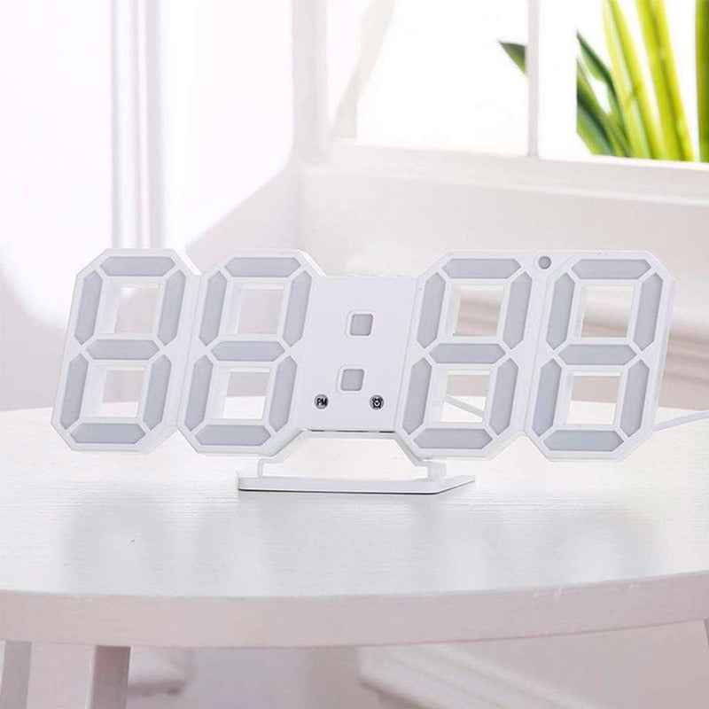 Reloj Despertador Con Luces Led Blanco
