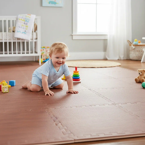 Pack X12 Alfombra Piso Goma Eva Encastrable 60x60 Tatami Marrón