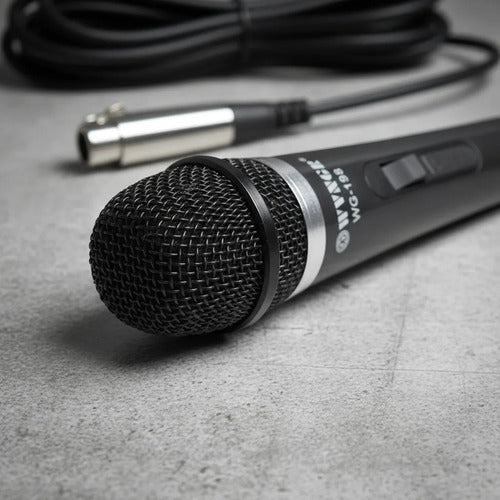 Micrófono Karaoke Alámbrico Cable Conexión 600 Ohms Vocal Negro