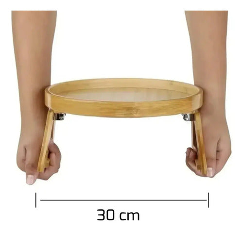 Bandeja Para Sillon Plegable Soporte Posa Vasos Marrón