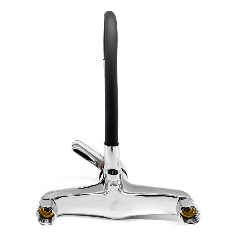 Grifo Monocomando 20cm Flexible Cocina Cromado Mesada Pared