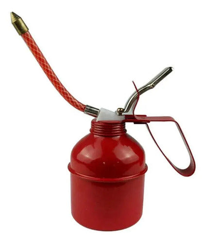 Aceitera Metalica Manual Con Gatillo Y Pico Flexible 500ml