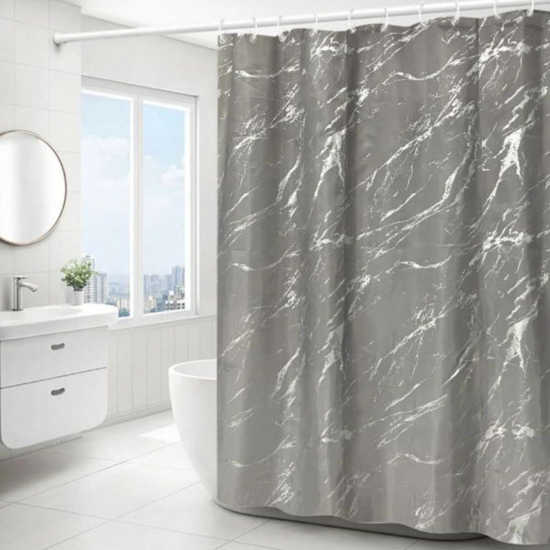 Cortina De Baño Para Ducha Diseño Marmol 180x180cm