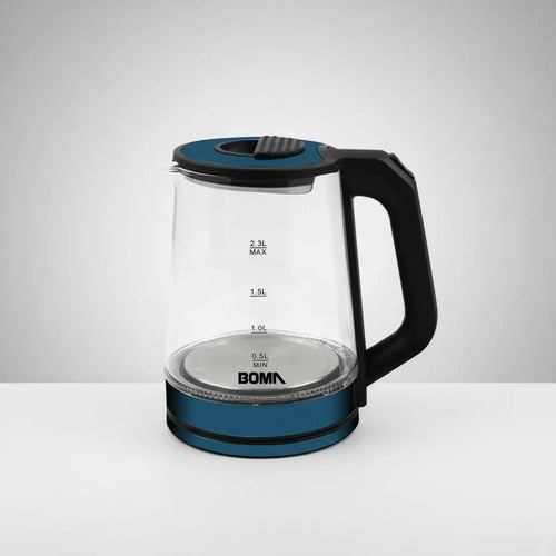 Jarra Pava Electrica Vidrio 2.2l Luz Led Medidor Agua 1500w Transparente