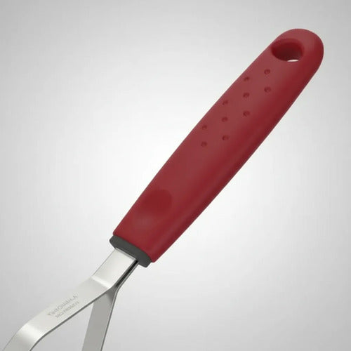 Pisapapas Manual Acero Inoxidable Mango Ergonómico Cocina Rojo