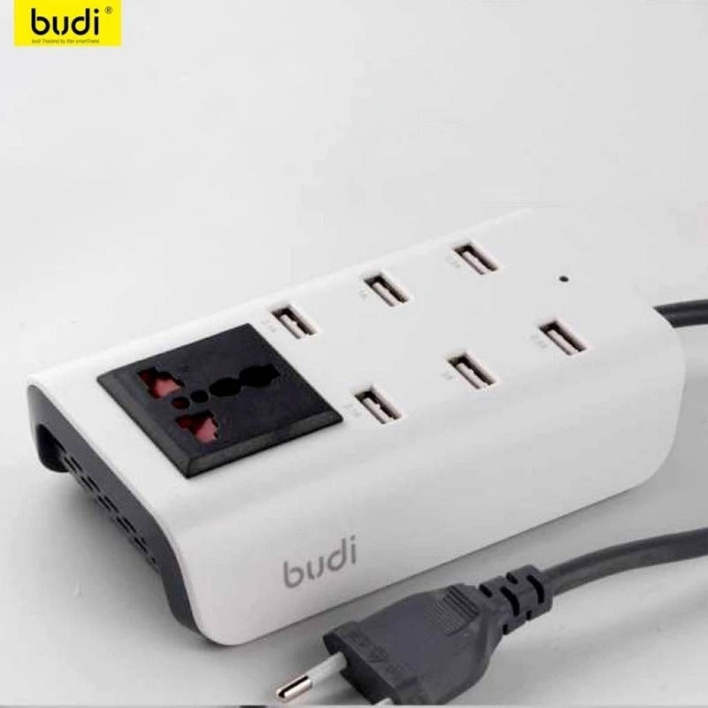 Cargador Tipo Zapatilla De Pared 6 Usb + Enchufe Electrico