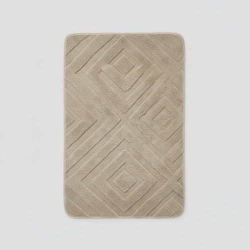 Alfombra Mediana De Baño Absorbente Poliéster 50x80cm Beige