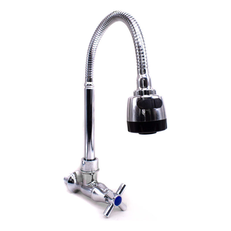 Canilla Cocina Pared Unitaria Grifo Mesada Metal Flexible