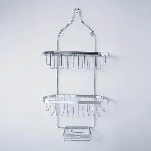 Organizador Esquinero Baño Ducha Metal 3 Estantes Colgante Plateado