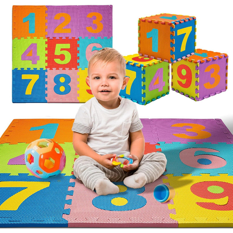 Alfombra Infantil Goma Eva Numeros X10 Unidades 30x30x0.8cm