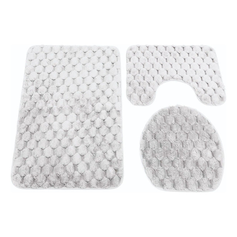 Set De Alfombras Para Baño 3 Pcs Con Relieve