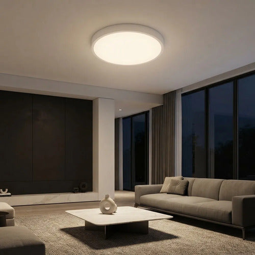 Panel Led Redondo 24w Luz Cálida 3500k 28cm Plafón Blanco