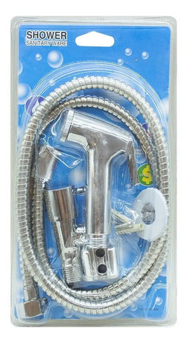 Ducha Higienica Bano Kit Llave Paso Soporte Manguera Lh-3010