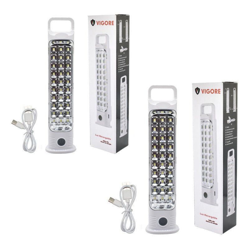 Set X2 Luz De Emergencia Lampara Foco Led Recargable Usb