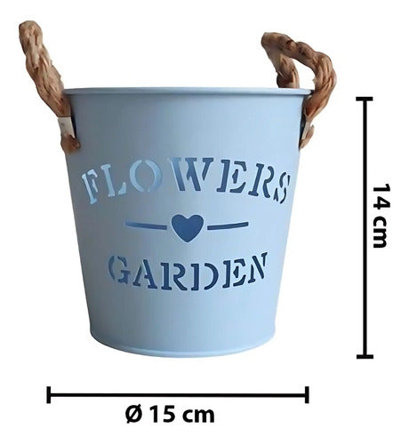 Maceta Metalica Jardin Con Asas Interior Exterior 14x15cm Varios