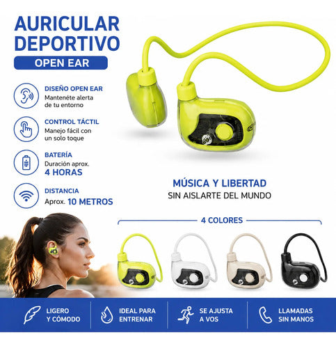 Auricular Open Ear Deportivo Transparente Táctil Inalámbrico Aleatorio