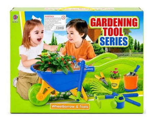 Set Jardinería Infantil Carretilla Herramientas X12 Piezas