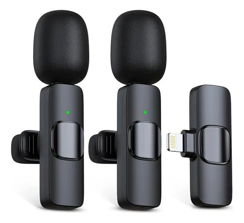 Microfono Corbatero Inalambrico X2 Usb Tipo C Color Negro
