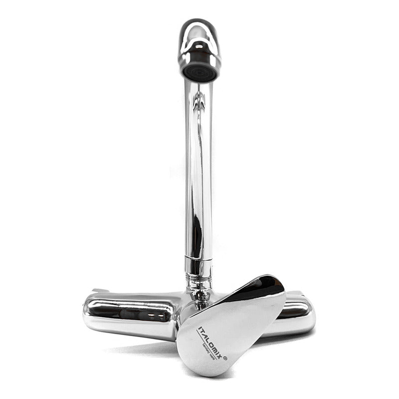 Grifo Monocomando 20cm Cocina Cromado Canilla Mesada Pared