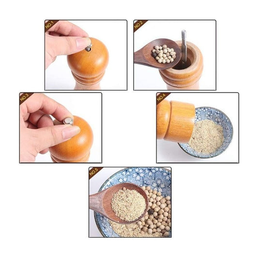 Molinillos De Madera Manual X2 Unidades 16x5cm