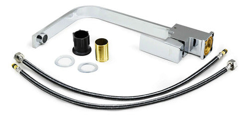 Monocomando Cocina Mesada Canilla Grifo Metalico Chato Metalico Cromado
