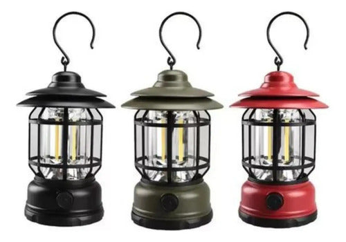 Farol Led Camping Recargable Con Bateria Luz Calida Negro