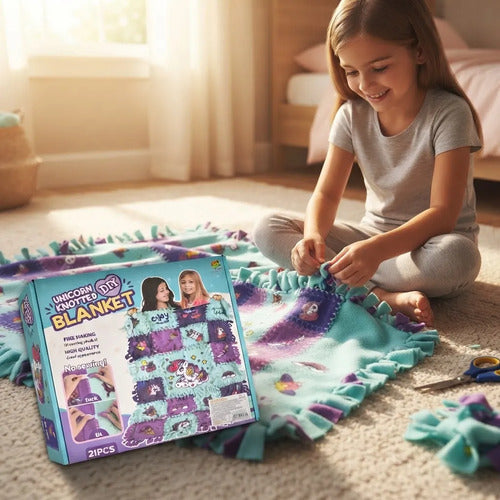 Juego Creativo Manta Unicornio Para Anudar 21 Piezas