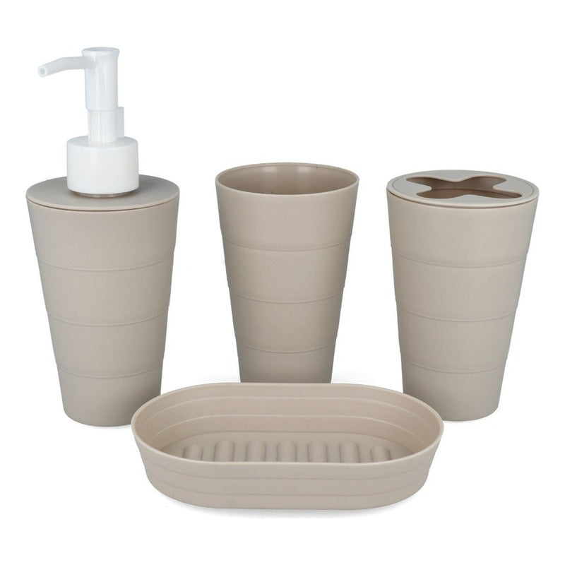 Set De Accesorios Baño De Plastico 4 Piezas