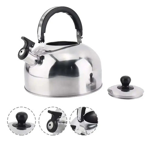 Caldera Silvadora 3 Litros Acero Inoxidable Cocina Plateado