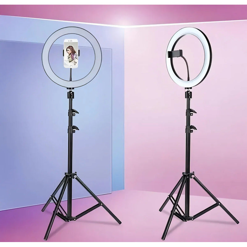 Anillo Aro Luz Led Con Tripode Flexible 2m Soporte 3 Niveles