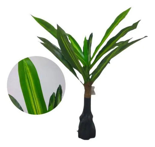 Planta Artificial Decorativa Interior Hojas Base Plastica Verde Lima 90cm