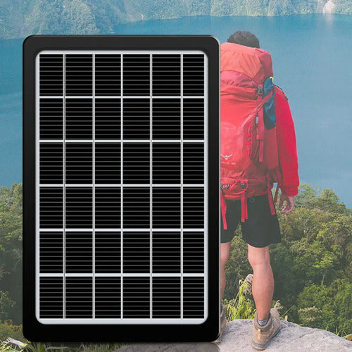 Panel Solar Con Adaptador Multiple Usb Negro