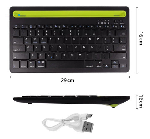 Teclado Bluetooth Portatil Inalambrico Soporte Tablet Celu
